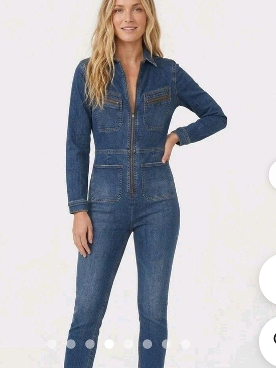 Free People Pants - Free People Women's Denim Zip-Front Jumpsuit - Blue